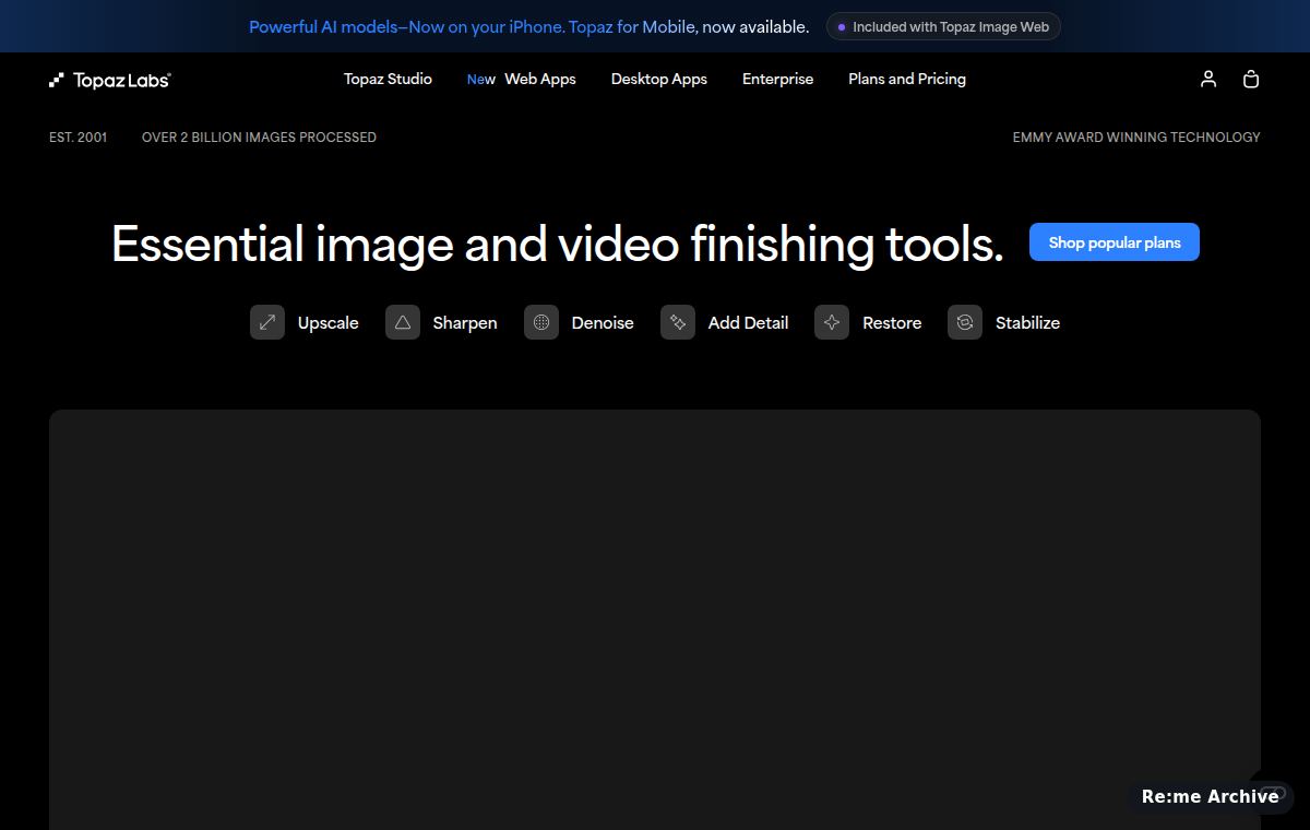 Topaz Labs のスクリーンショット
